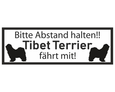 Aufkleber Tibet Terrier fhrt mit