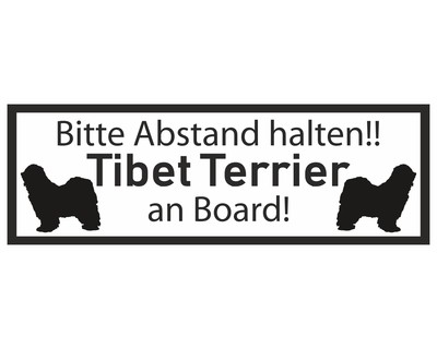 Aufkleber Tibet Terrier an Board