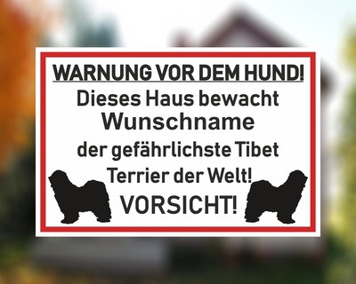 Aufkleber Tibet Terrier Warnung