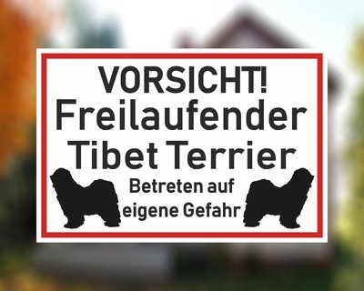 Aufkleber Vorsicht Tibet Terrier
