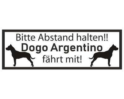 Aufkleber Dogo Argentino fhrt mit Aufkleber