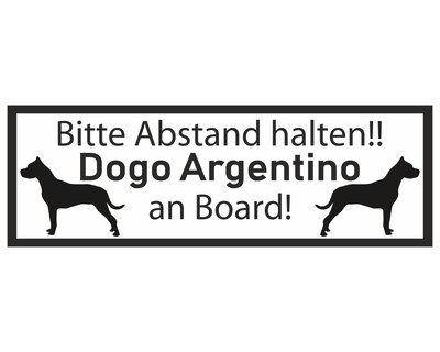 Aufkleber Dogo Argentino an Board