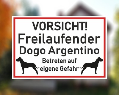 Aufkleber Vorsicht Dogo Argentino Aufkleber