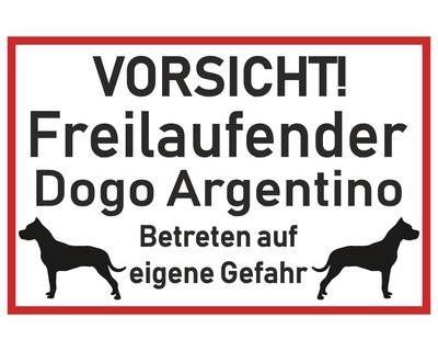Aufkleber Vorsicht Dogo Argentino