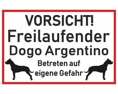 Aufkleber Vorsicht Dogo Argentino Aufkleber