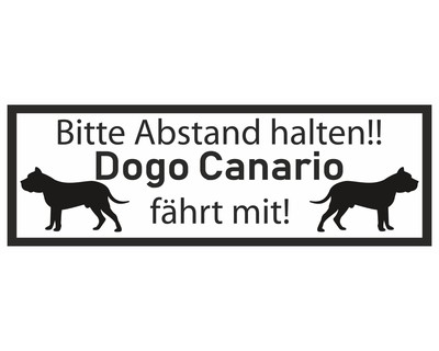 Aufkleber Dogo Canario fhrt mit