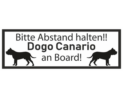 Aufkleber Dogo Canario an Board