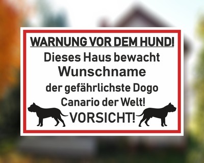 Aufkleber Dogo Canario Warnung