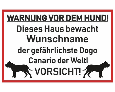 Aufkleber Dogo Canario Warnung - Ansicht 1