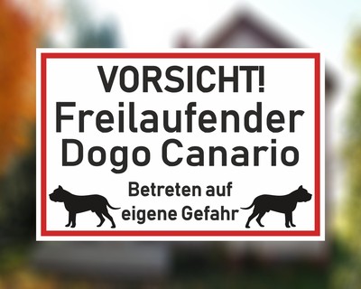 Aufkleber Vorsicht Dogo Canario