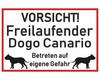 Aufkleber Vorsicht Dogo Canario Aufkleber