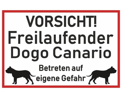 Aufkleber Vorsicht Dogo Canario