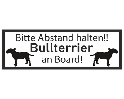 Aufkleber Bullterrier an Board