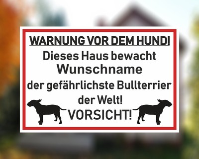 Aufkleber Bullterrier Warnung