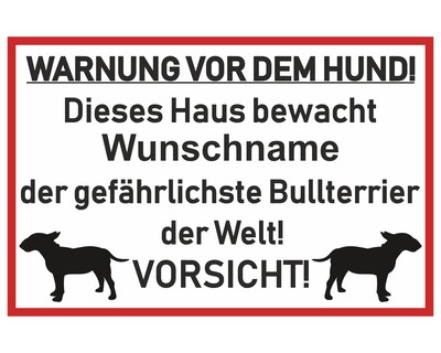 Aufkleber Bullterrier Warnung - Ansicht 1