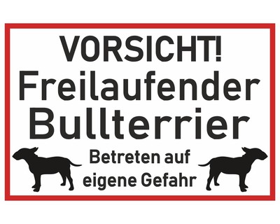 Aufkleber Vorsicht Bullterrier - Ansicht 1