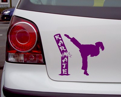 Karate Karatekmpferin mit Stamm Aufkleber - Ansicht 3