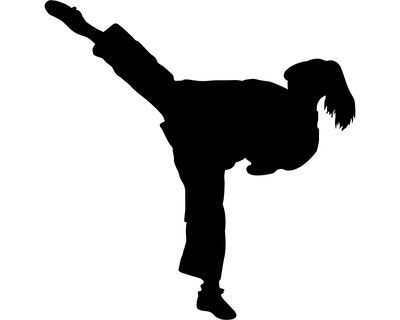 Karate Karatekmpferin Aufkleber - Ansicht 1