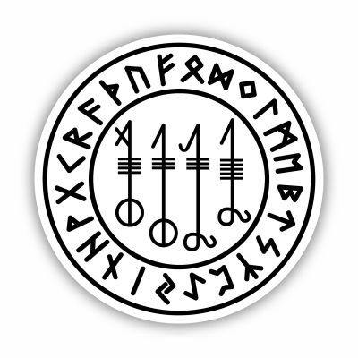 Svefnthorn mit Runen A Aufkleber gedruckt
