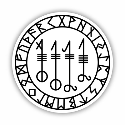 Svefnthorn mit Runen C Aufkleber gedruckt