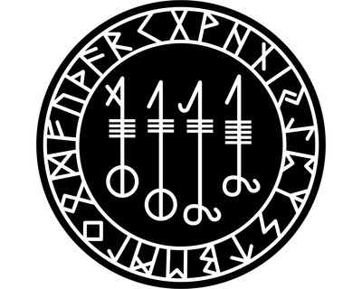 Aufkleber Svefnthorn mit Runen D