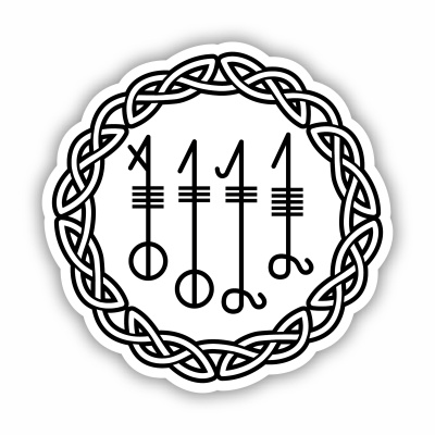 Svefnthorn mit Knoten A Aufkleber gedruckt