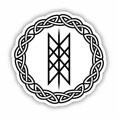 Netz von Wyrd mit Knoten A Aufkleber gedruckt