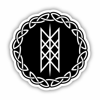 Netz von Wyrd mit Knoten B Aufkleber gedruckt