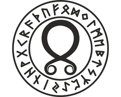 Aufkleber Trollkreuz mit Runen A