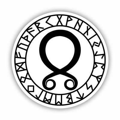 Trollkreuz mit Runen C Aufkleber gedruckt