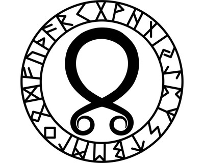Aufkleber Trollkreuz mit Runen C