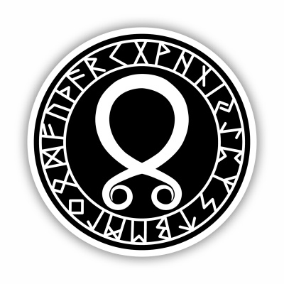 Trollkreuz mit Runen D Aufkleber gedruckt