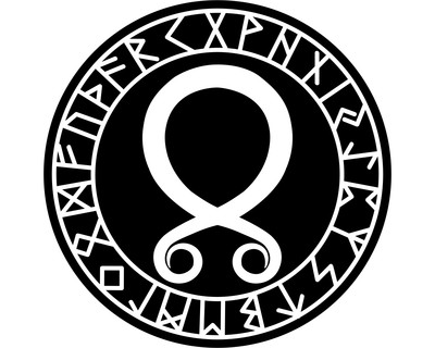 Aufkleber Trollkreuz mit Runen D