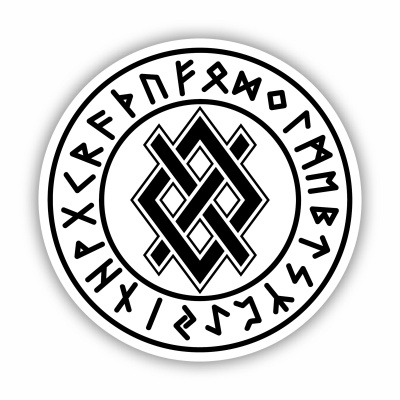 Gungnir mit Runen A Aufkleber gedruckt