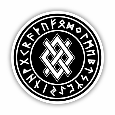Gungnir mit Runen B Aufkleber gedruckt