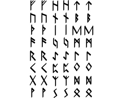Aufkleber Futhark Runen Set