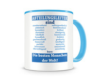 Tasse mit dem Motiv Abteilungsleiter sind Tasse Modellnummer  hellblau/hellblau