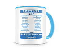 Tasse mit dem Motiv Akustiker sind Tasse Modellnummer  hellblau/hellblau