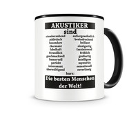 Tasse mit dem Motiv Akustiker sind Tasse Modellnummer  schwarz/schwarz