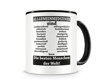 Tasse mit dem Motiv Allgemeinmediziner sind Tasse Modellnummer  schwarz/schwarz