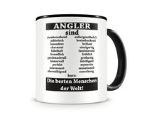 Tasse mit dem Motiv Angler sind Tasse Modellnummer  schwarz/schwarz