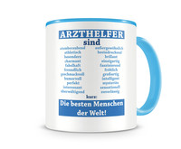 Tasse mit dem Motiv Artzhelfer sind Tasse Modellnummer  hellblau/hellblau