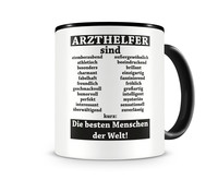 Tasse mit dem Motiv Artzhelfer sind Tasse Modellnummer  schwarz/schwarz