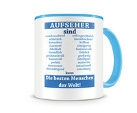 Tasse mit dem Motiv Aufseher sind Tasse Modellnummer  hellblau/hellblau