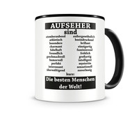 Tasse mit dem Motiv Aufseher sind Tasse Modellnummer  schwarz/schwarz