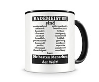 Tasse mit dem Motiv Bademeister sind Tasse Modellnummer  schwarz/schwarz