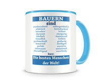 Tasse mit dem Motiv Bauern sind Tasse Modellnummer  hellblau/hellblau