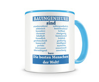 Tasse mit dem Motiv Bauingenieure sind Tasse Modellnummer  hellblau/hellblau