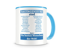 Tasse mit dem Motiv Bauingenieure sind Tasse Modellnummer  hellblau/hellblau