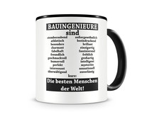 Tasse mit dem Motiv Bauingenieure sind Tasse Modellnummer  schwarz/schwarz